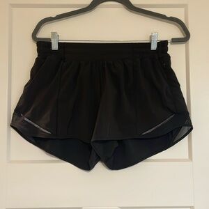 lululemon hotty hot shorts, LR, size 10, black
